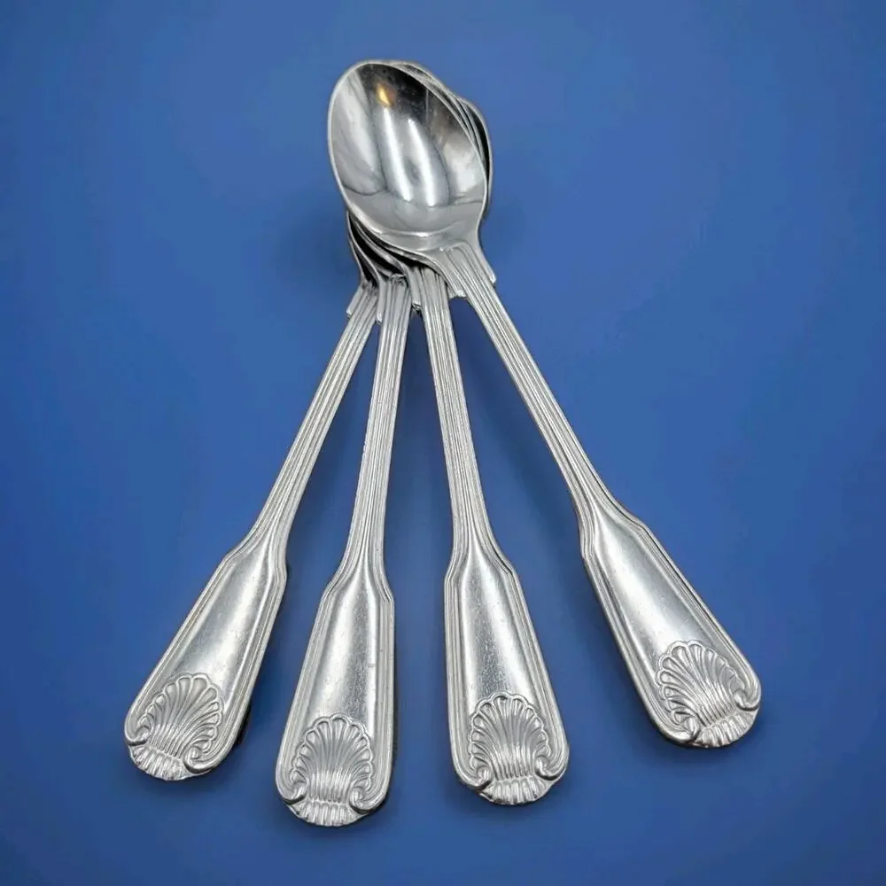 Towle London Shell Tablespoon JAPAN Stainless Flatware Set Of 4 Vtg
